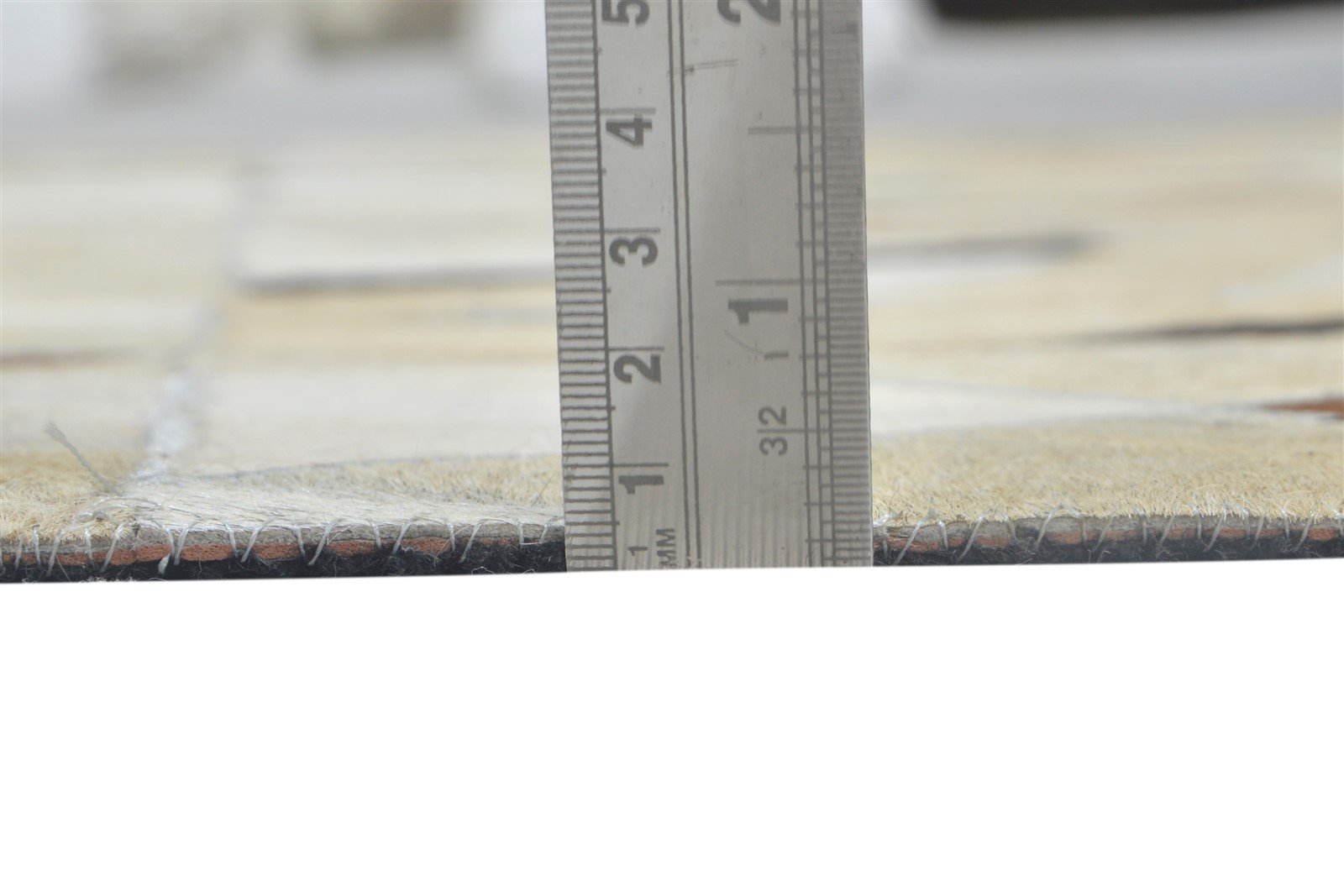 Christean Leather / Cotton Beige Rug 5X8 Modern Hand Woven Geometric   7864105894037