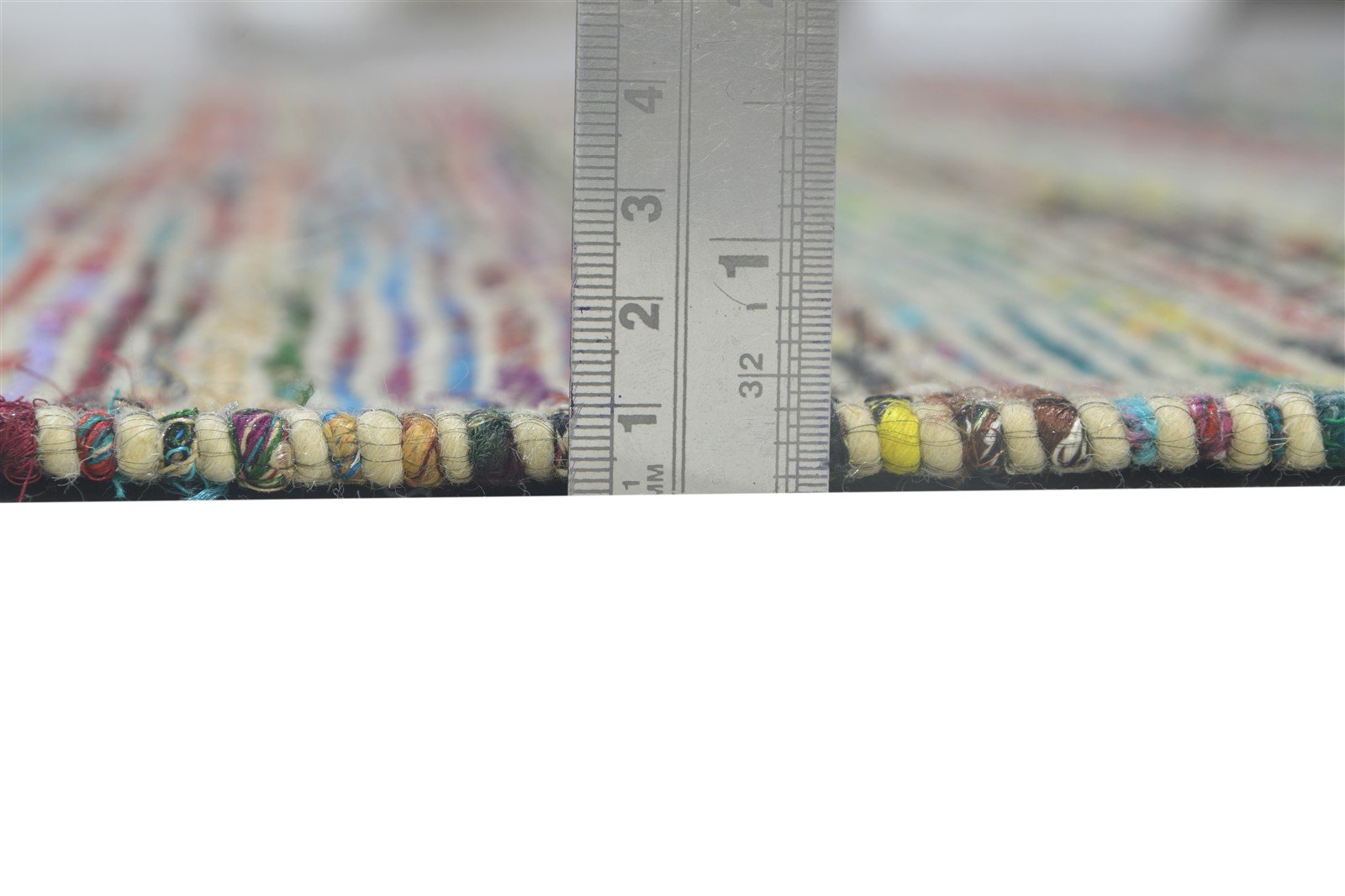 Color Wool / Silk Rug 5X7 Modern Jacquard Loom Bohemian Striped Room Size 7864179032213