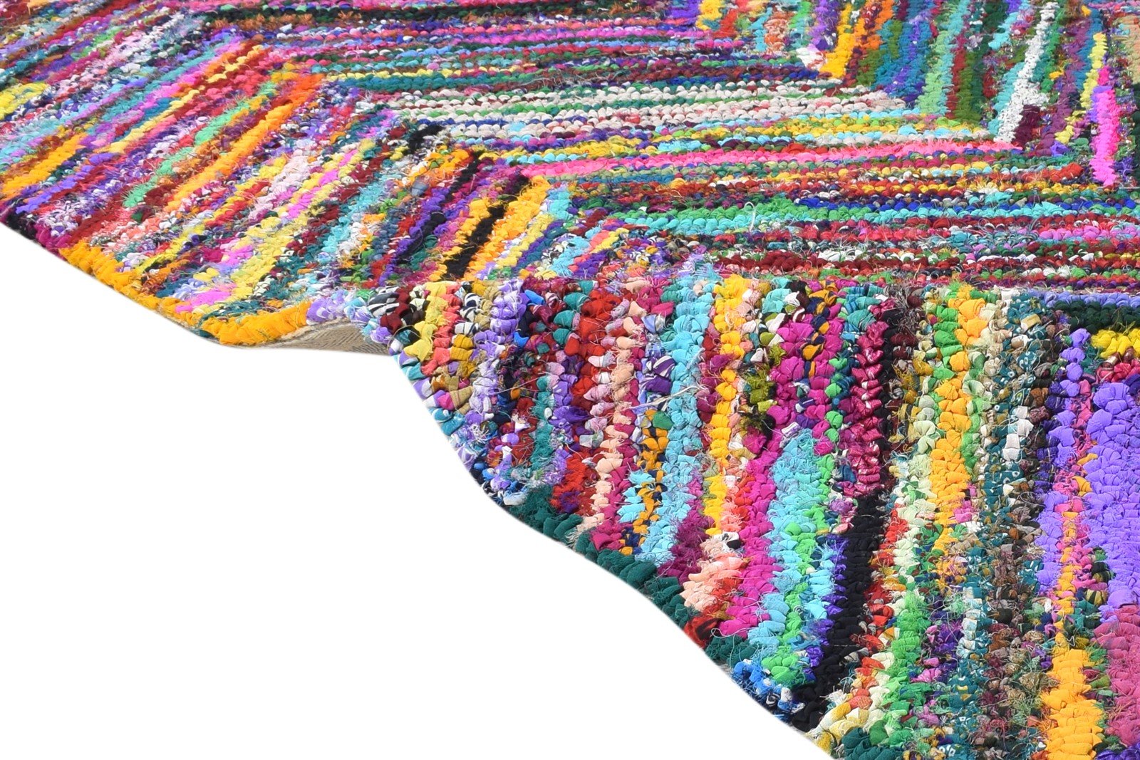 Jennilee Colorful Cotton Polyester Rug 4X6 Modern Hand Tufted Bohemian Chevron 7865132122261