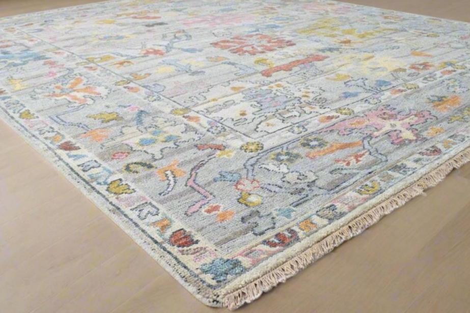 Colorful Modern Multicolor Oushak Rug Grey Wool Persian hand knotted Rug large Area Rug 8613893701781