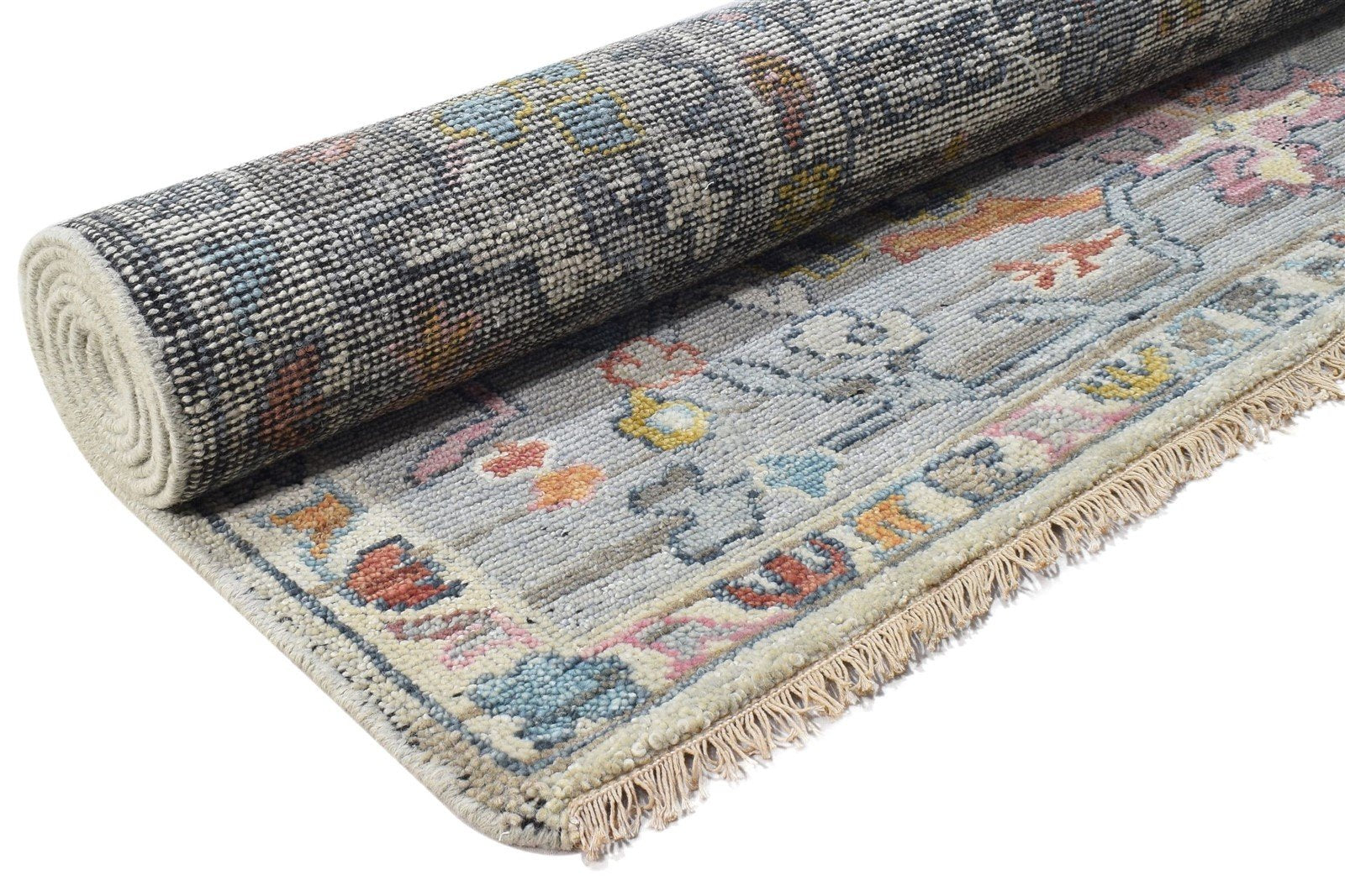 Colorful Modern Multicolor Oushak Rug Grey Wool Persian hand knotted Rug large Area Rug 8613893701781