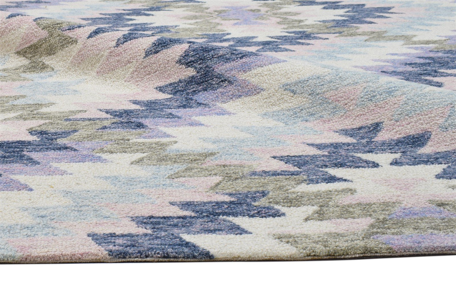 Colorful Wool Rug 5X8 Modern Hand Tufted Scandinavian Diamond Room Size Carpet 7864093409429