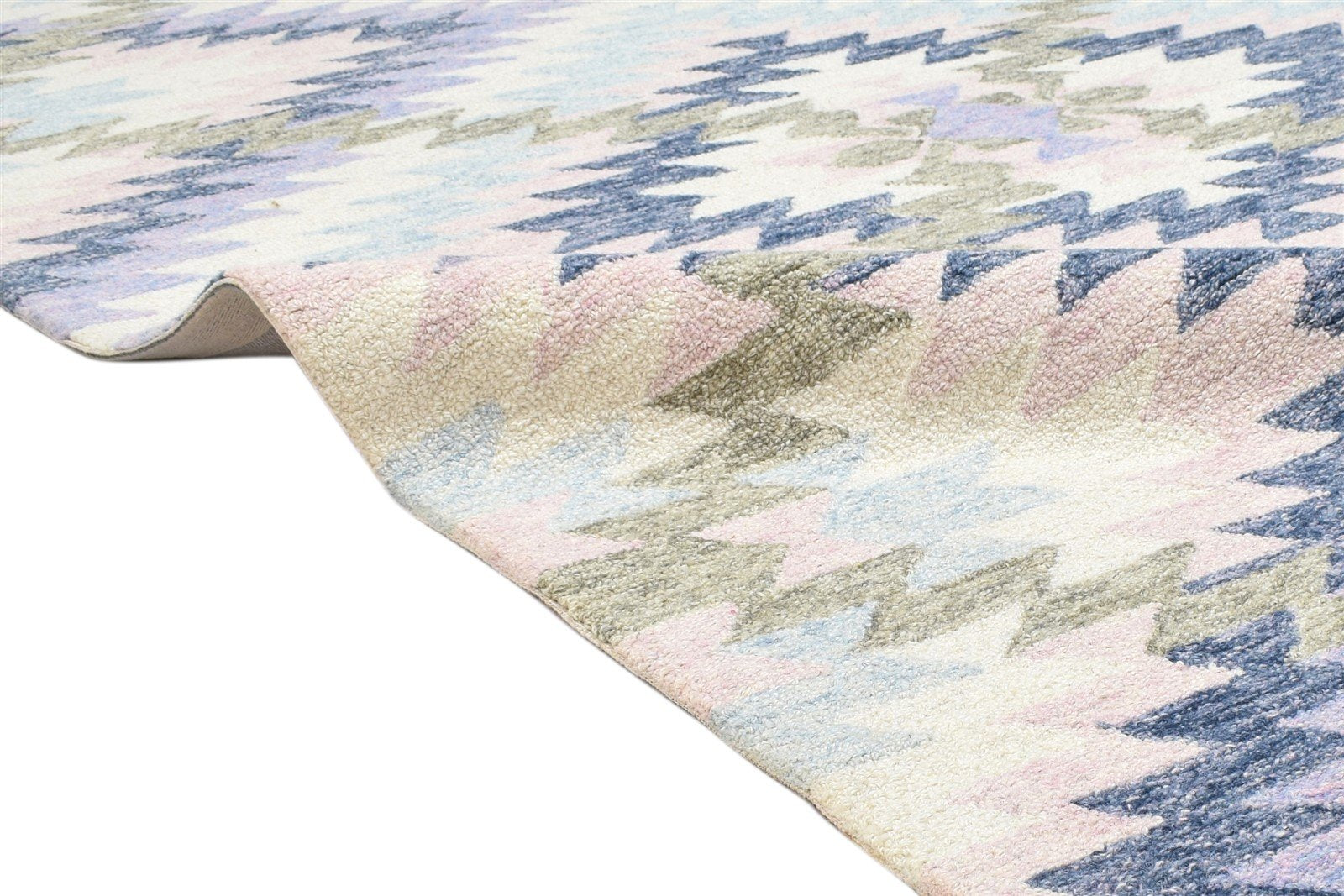 Colorful Wool Rug 5X8 Modern Hand Tufted Scandinavian Diamond Room Size Carpet 7864093409429