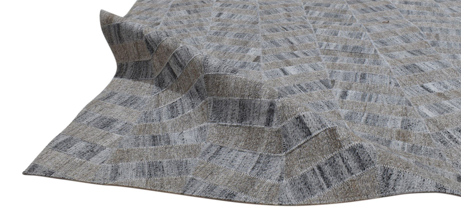 Cotton Grey Rug 4' X 6' Modern Hand Woven French Chevron Room Size Carpet 7860683997333