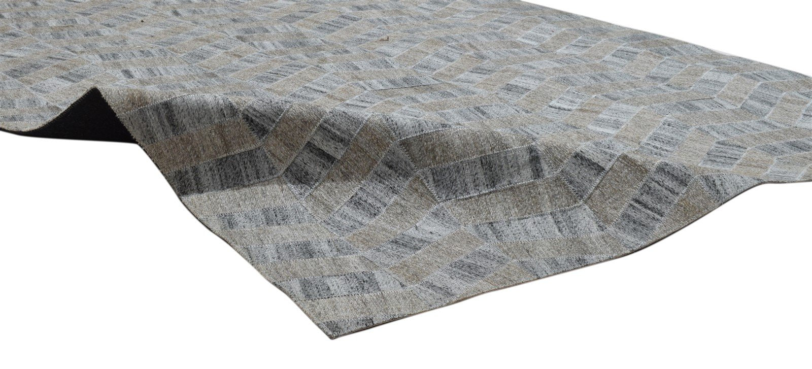 Cotton Grey Rug 4' X 6' Modern Hand Woven French Chevron Room Size Carpet 7860683997333