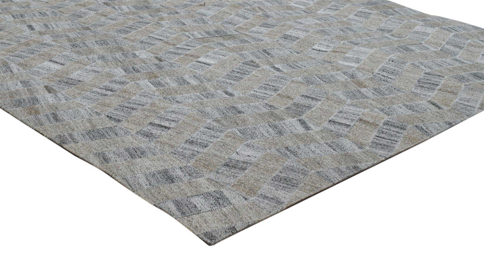 Cotton Grey Rug 4' X 6' Modern Hand Woven French Chevron Room Size Carpet 7860683997333