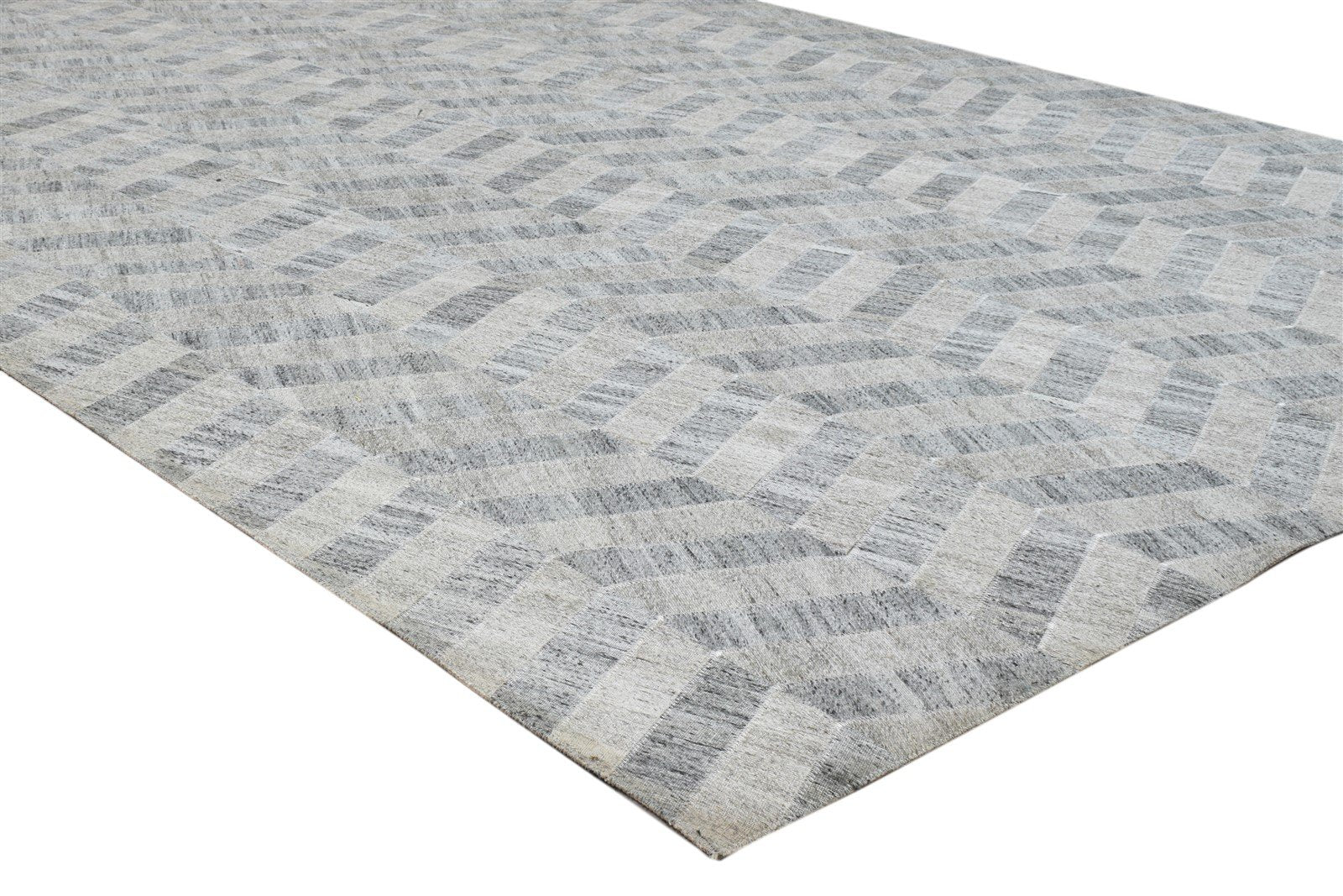 Cotton Grey Rug 5' X 8' Modern Hand Woven French Chevron Room Size Carpet 7860658536597