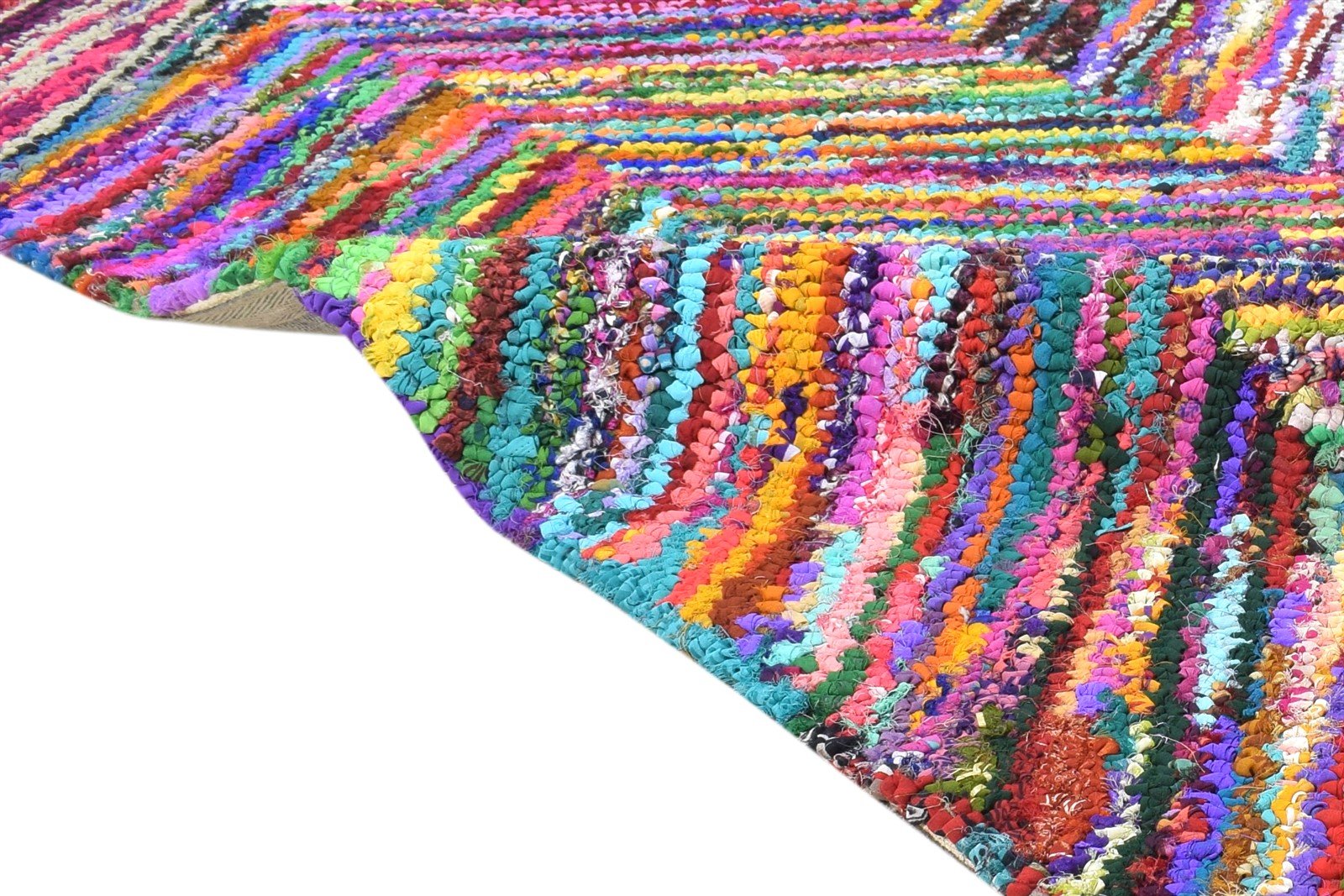 Rafa Cotton Polyester Colorful Rug 4X6 Modern Hand Tufted Bohemian Chevron 7865131696277