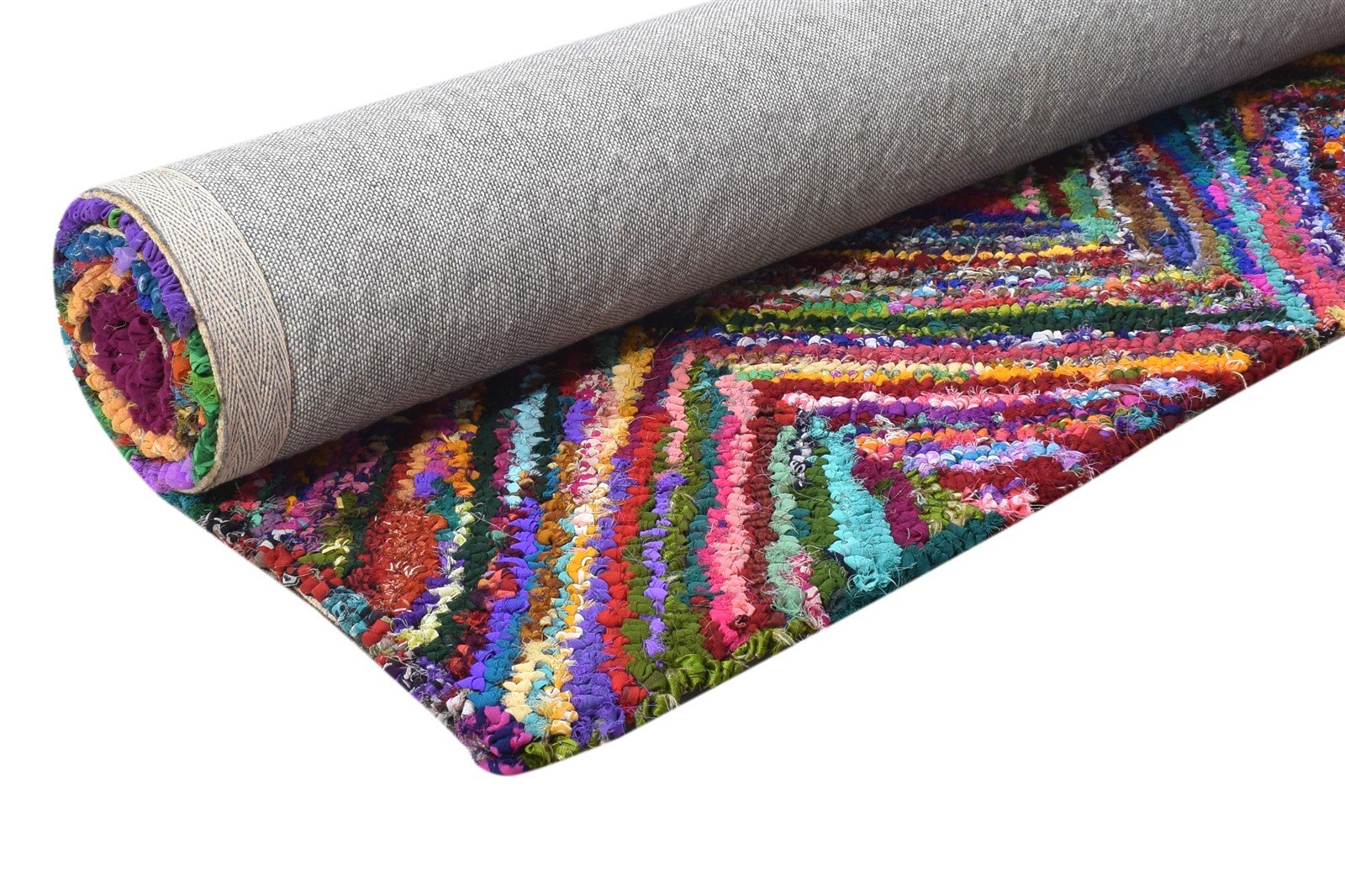 Rafa Cotton Polyester Colorful Rug 4X6 Modern Hand Tufted Bohemian Chevron 7865131696277