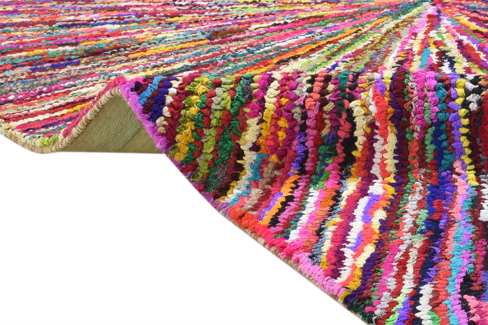 Cotton Polyester Multi Color Rug 5X7 Modern Hand Woven Bohemian Abstract Rug 7864335368341