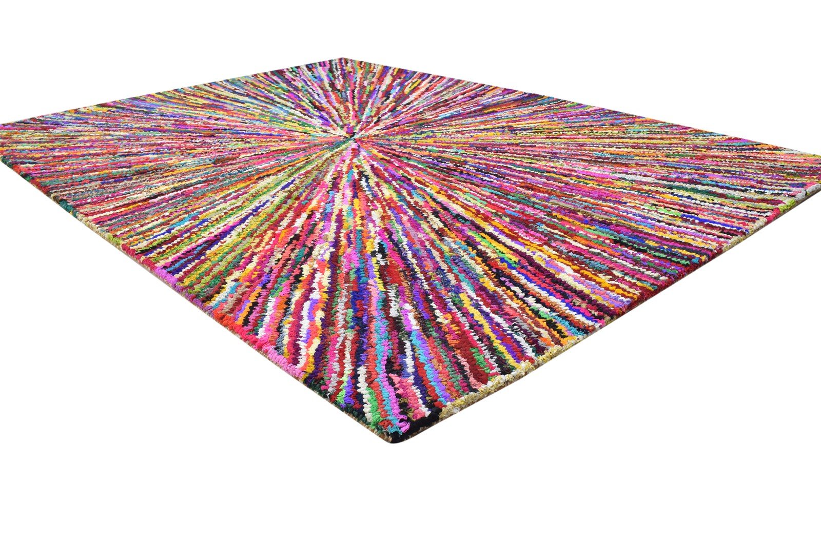 Cotton Polyester Multi Color Rug 5X7 Modern Hand Woven Bohemian Abstract Rug 7864335368341