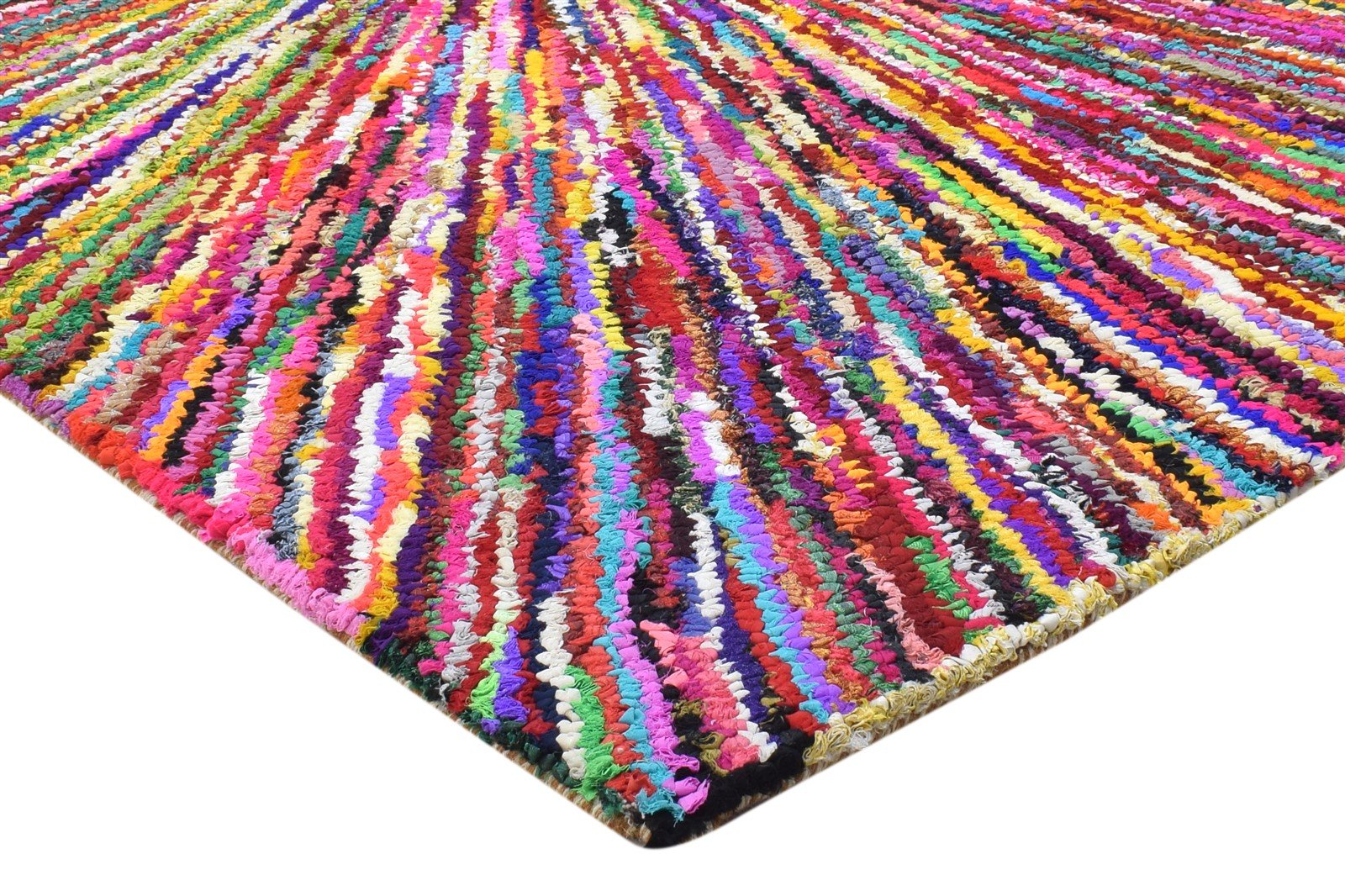 Cotton Polyester Multi Color Rug 5X7 Modern Hand Woven Bohemian Abstract Rug 7864335368341