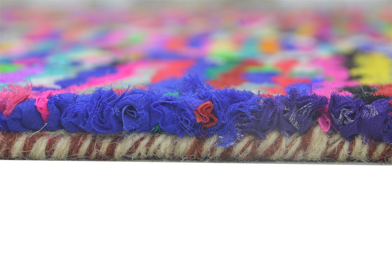 Jennica Cotton Polyester Multi Color Rug 5X7 Modern Hand Woven Bohemian Diamond Rug 7864337105045