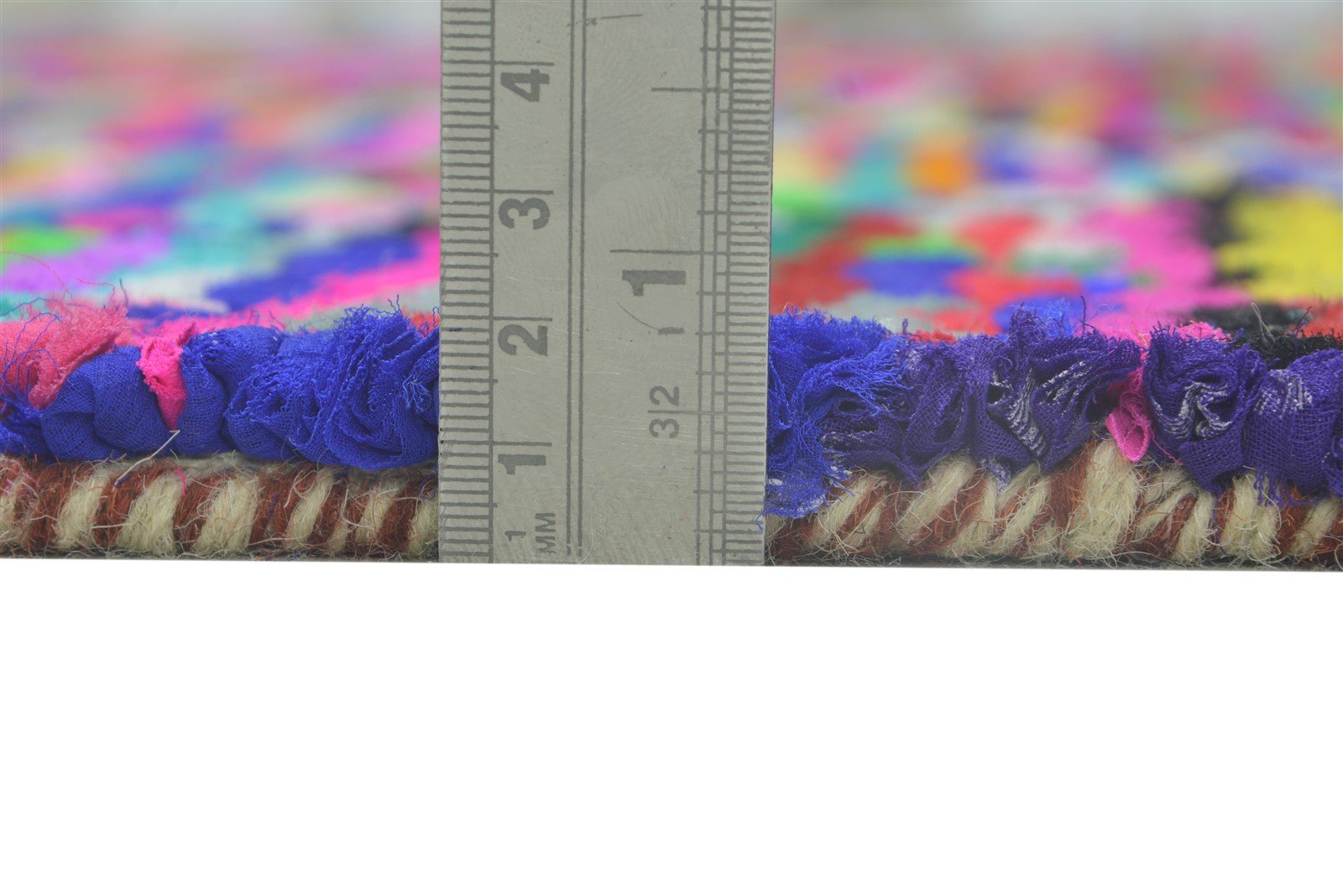 Jennica Cotton Polyester Multi Color Rug 5X7 Modern Hand Woven Bohemian Diamond Rug 7864337105045