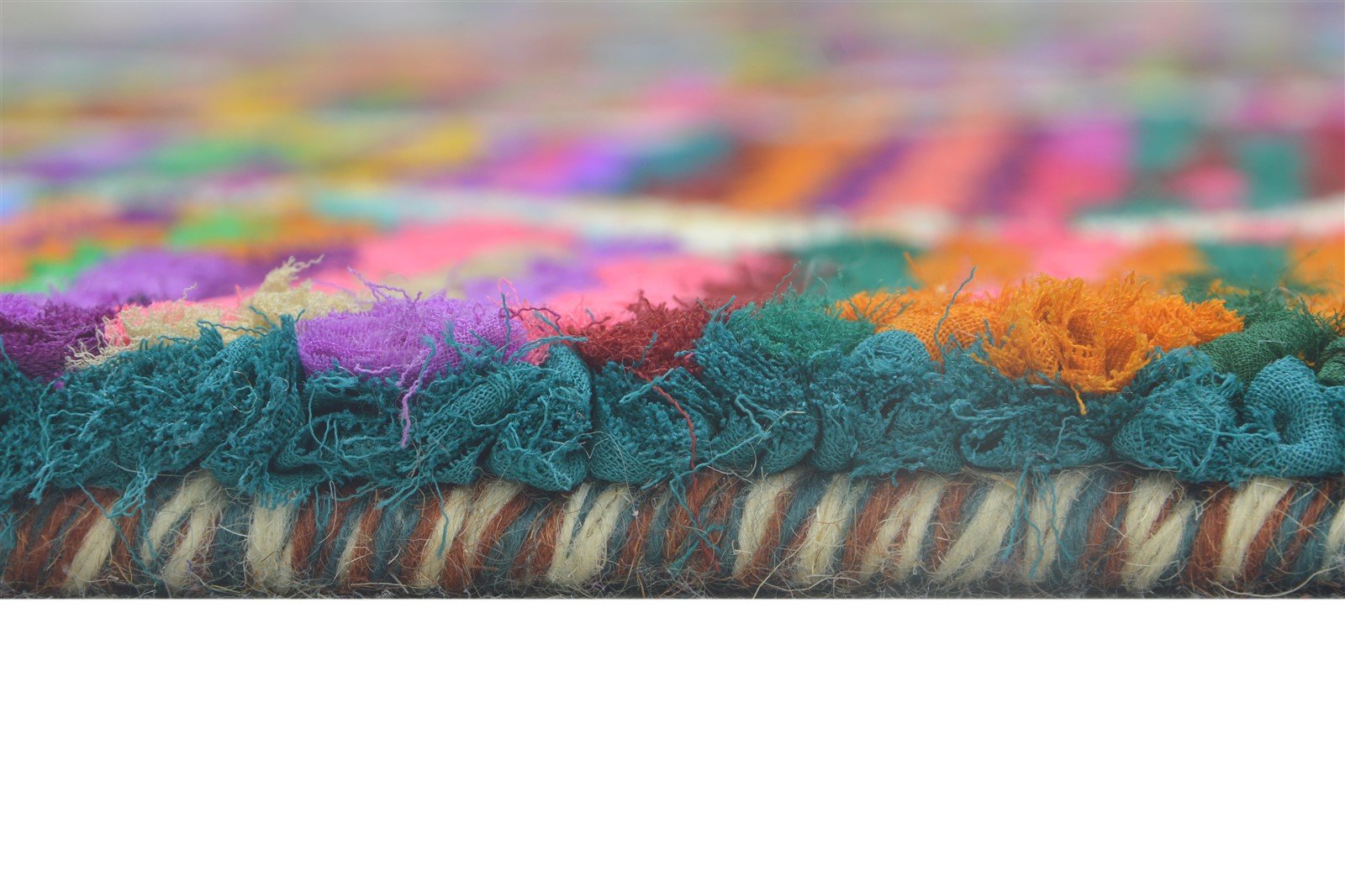 Elissa Cotton Polyester Multi Color Rug 5X8 Modern Hand Woven Bohemian Diamond Rug 7864337694869
