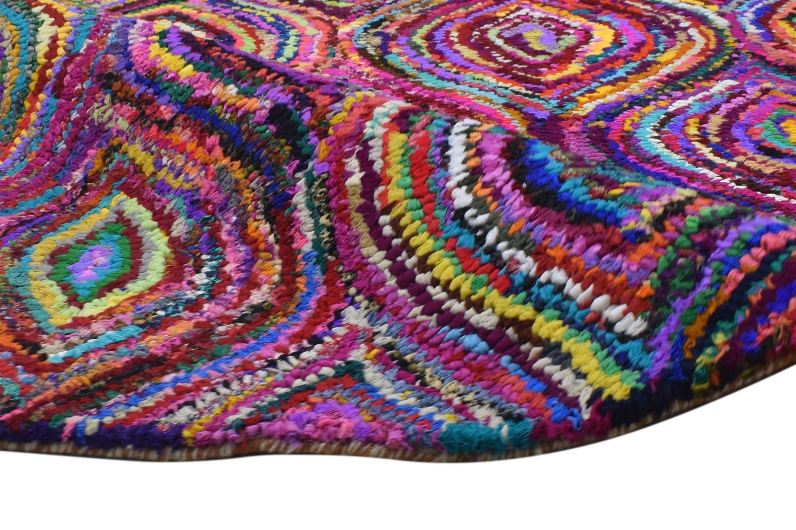 Cotton Polyester Multi Color Rug 5X8 Modern Hand Woven Bohemian Trellis Rug 7864336646293