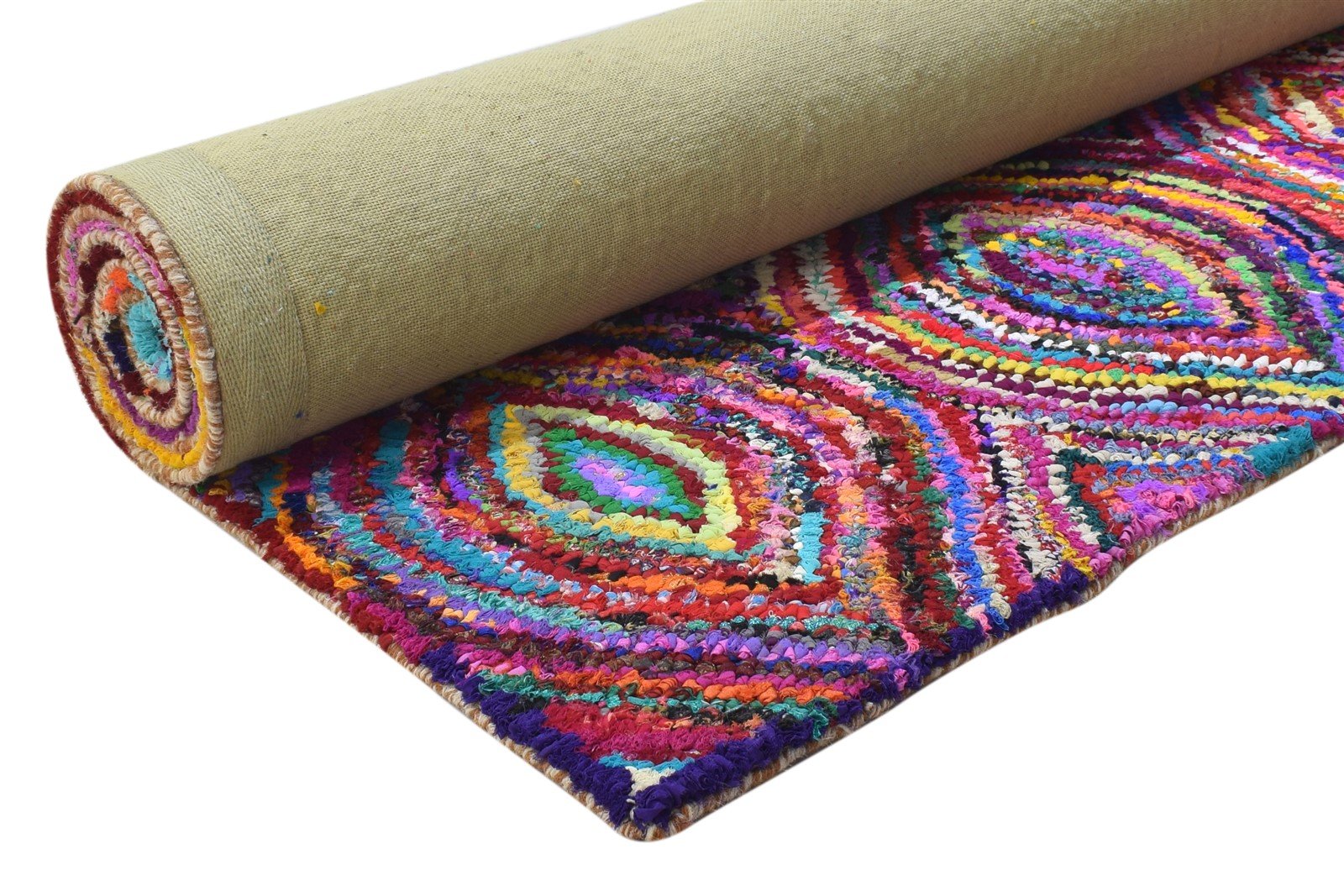 Cotton Polyester Multi Color Rug 5X8 Modern Hand Woven Bohemian Trellis Rug 7864336646293