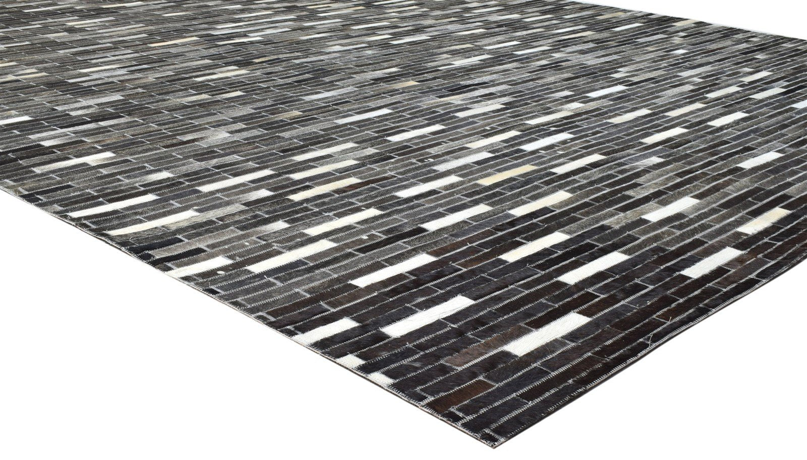 Cowhide Rug, Leather Rug for bedroom, Large Patchwork Rug, Modern Area Rug Black Carpet 8620215271573