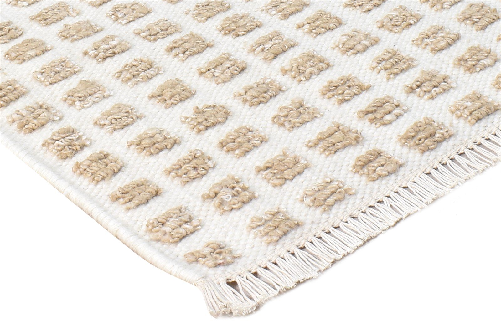 Cream New Zealand Wool Rug 2X3 Modern Jacquard Loom Scandinavian Abstract Small 7865105186965