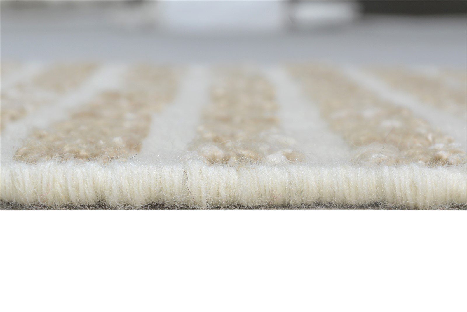 Cream New Zealand Wool Rug 2X3 Modern Jacquard Loom Scandinavian Abstract Small 7865105186965