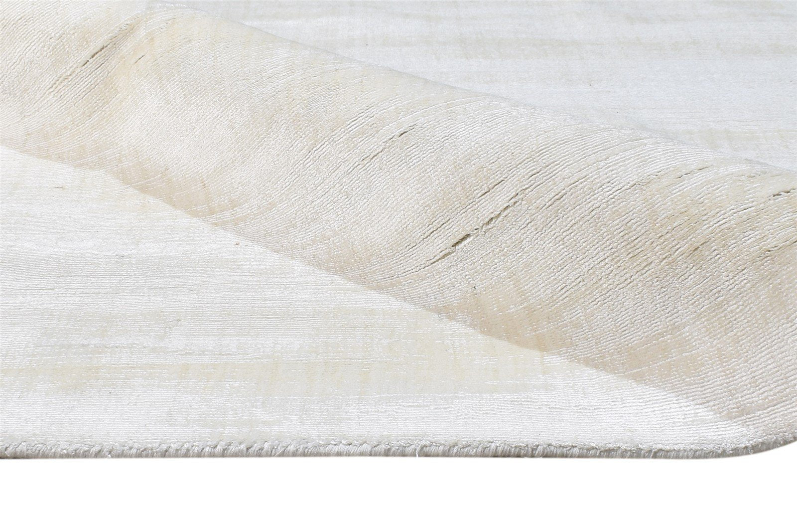 Cream Silk Rug 5' X 7' Modern Handloom Scandinavian Solid Room Size Carpet 7865140183189