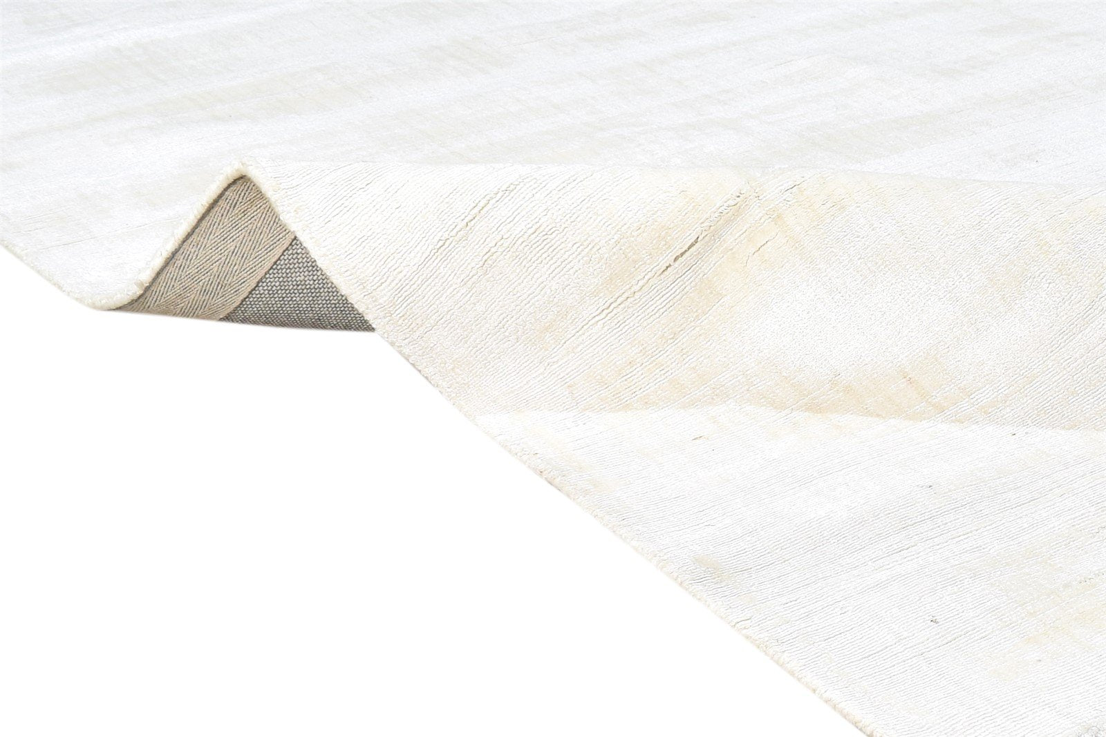Cream Silk Rug 5' X 7' Modern Handloom Scandinavian Solid Room Size Carpet 7865140183189