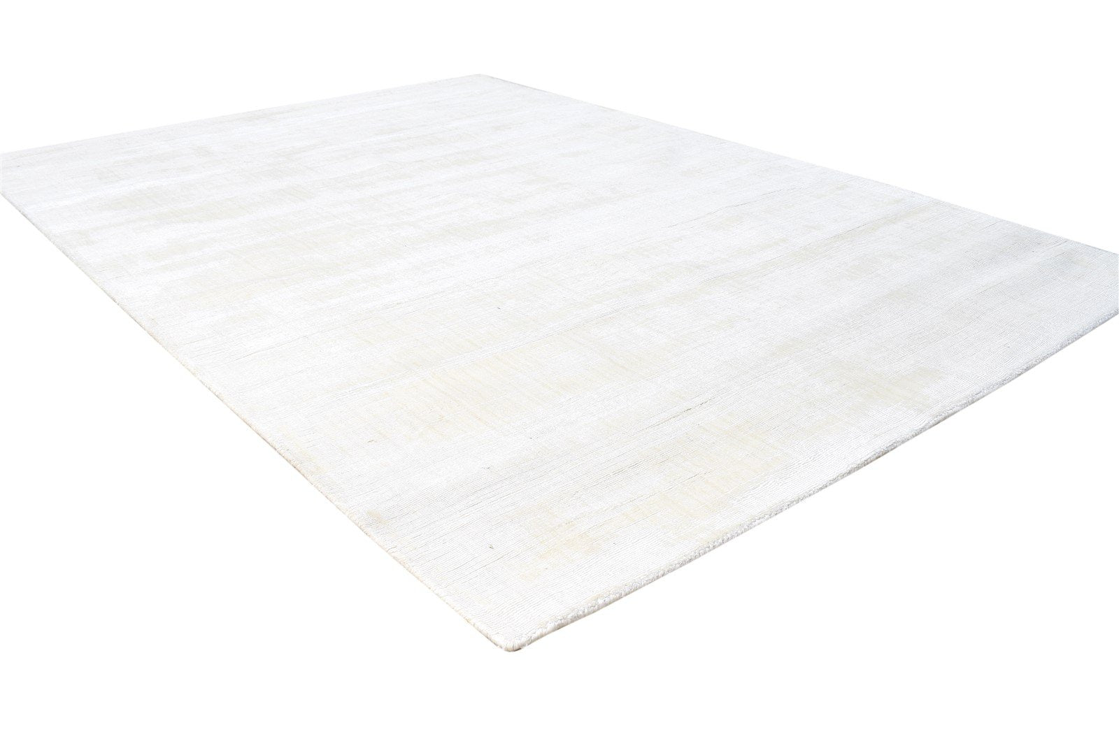Cream Silk Rug 5' X 7' Modern Handloom Scandinavian Solid Room Size Carpet 7865140183189
