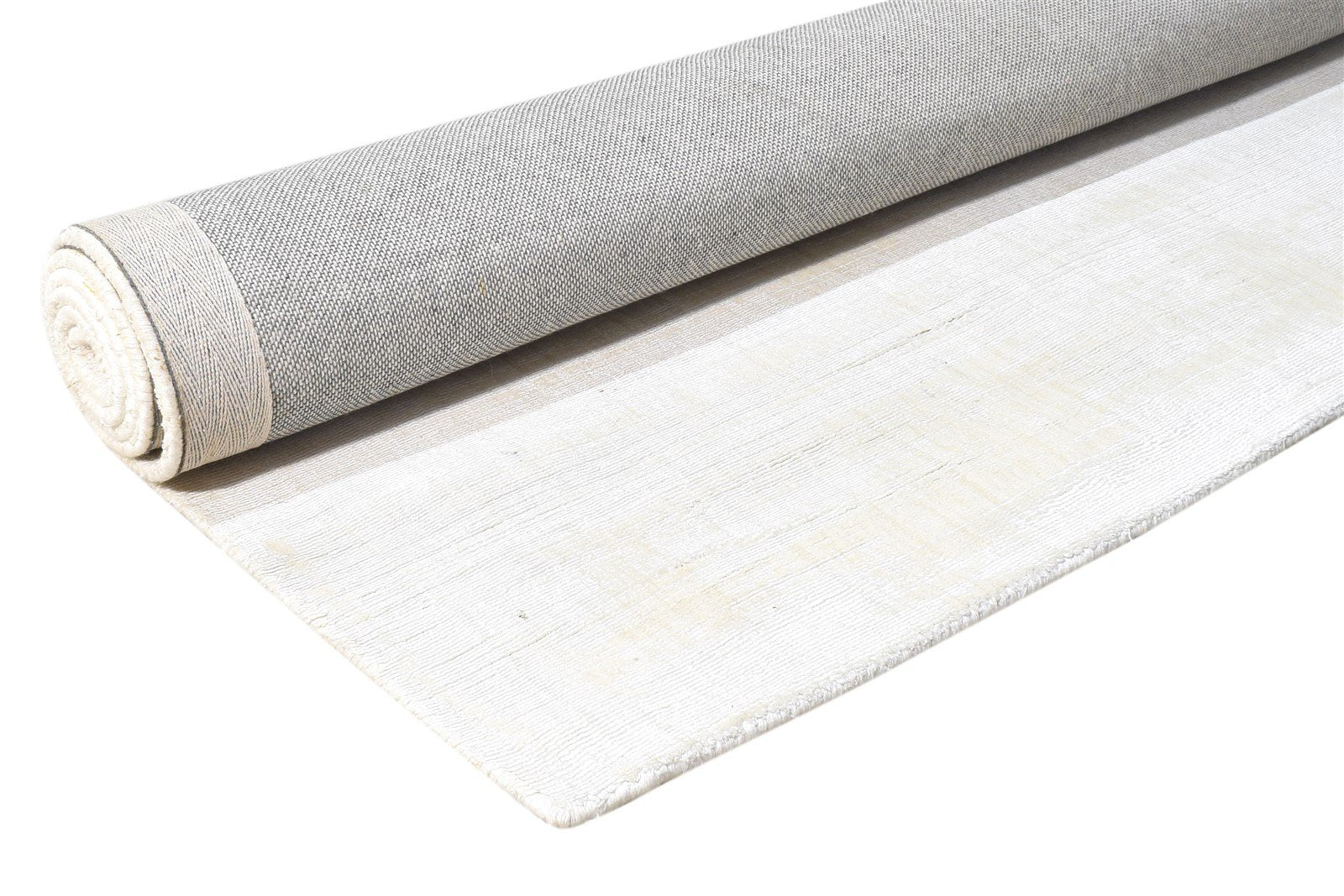 Cream Silk Rug 5' X 7' Modern Handloom Scandinavian Solid Room Size Carpet 7865140183189