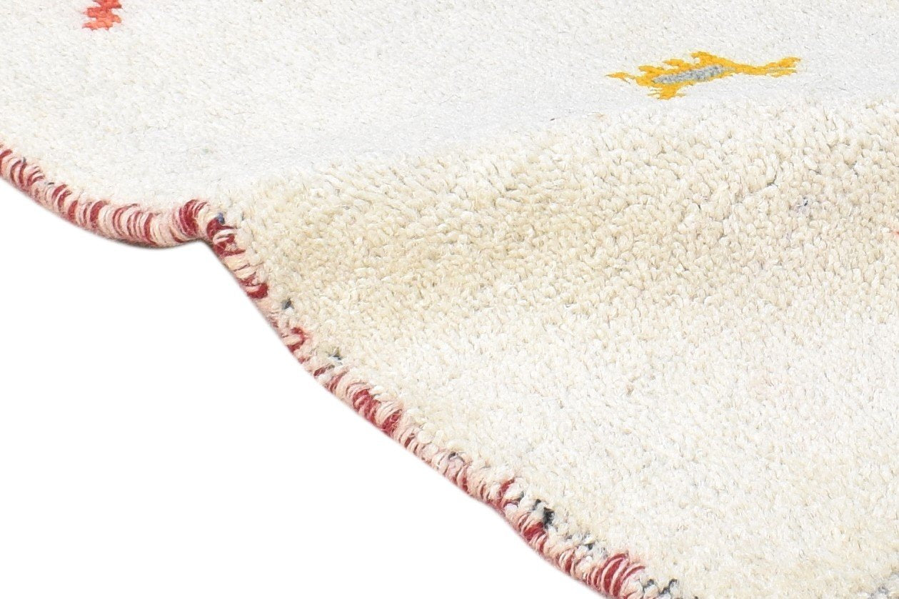 Glynda Cream Wool Rug 1' X 2' Southwestern Hand Knotted American Tribal 7865085755541