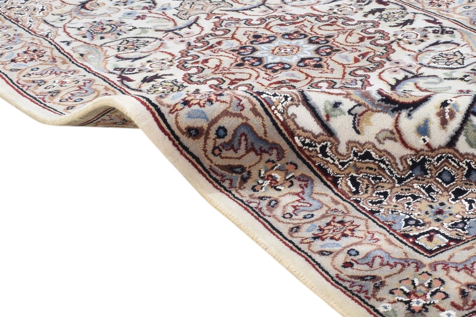 Cream Wool Rug 2'6 X 5' Persian Hand Knotted Nain Oriental Small Carpet 7864678711445