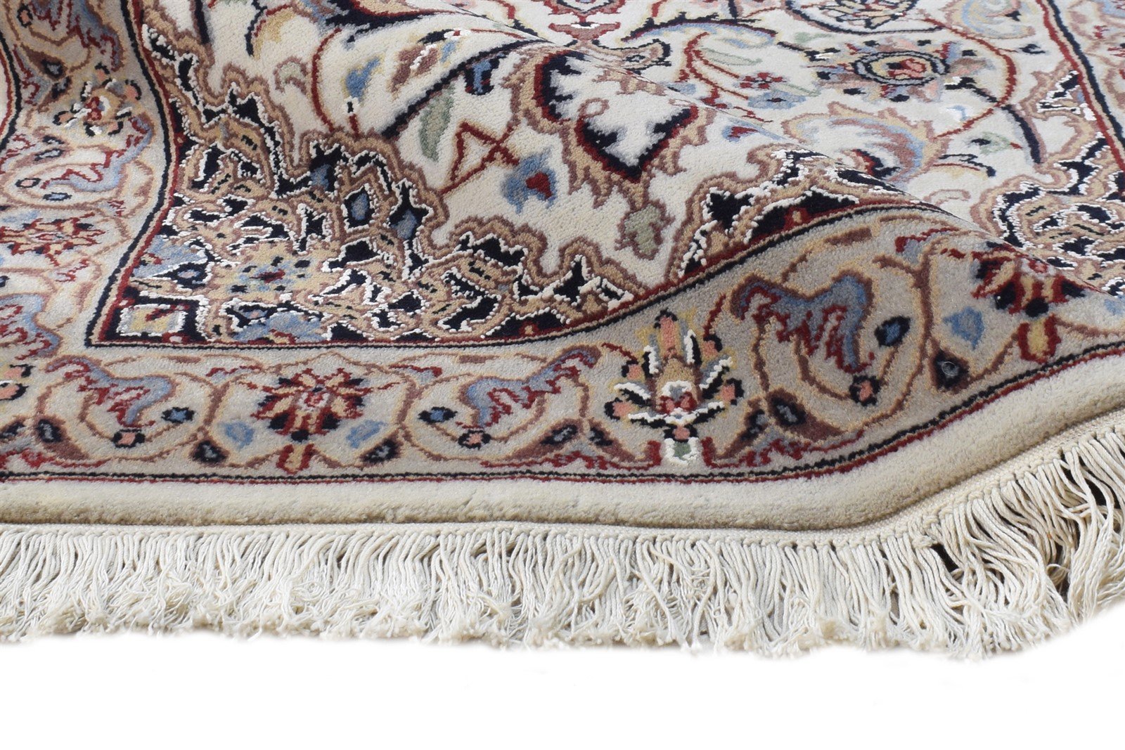 Cream Wool Rug 2'6 X 5' Persian Hand Knotted Nain Oriental Small Carpet 7864678711445