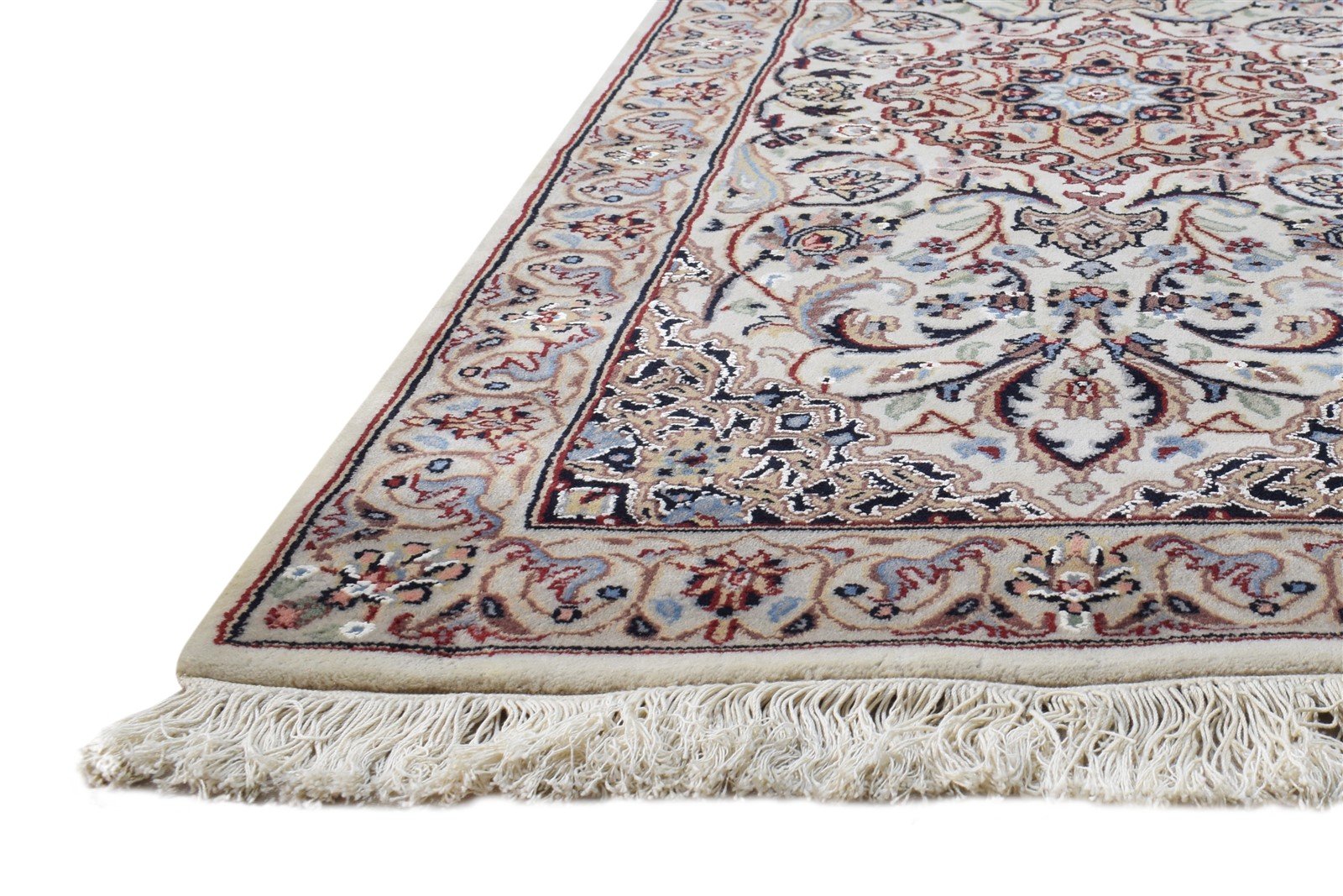 Cream Wool Rug 2'6 X 5' Persian Hand Knotted Nain Oriental Small Carpet 7864678711445