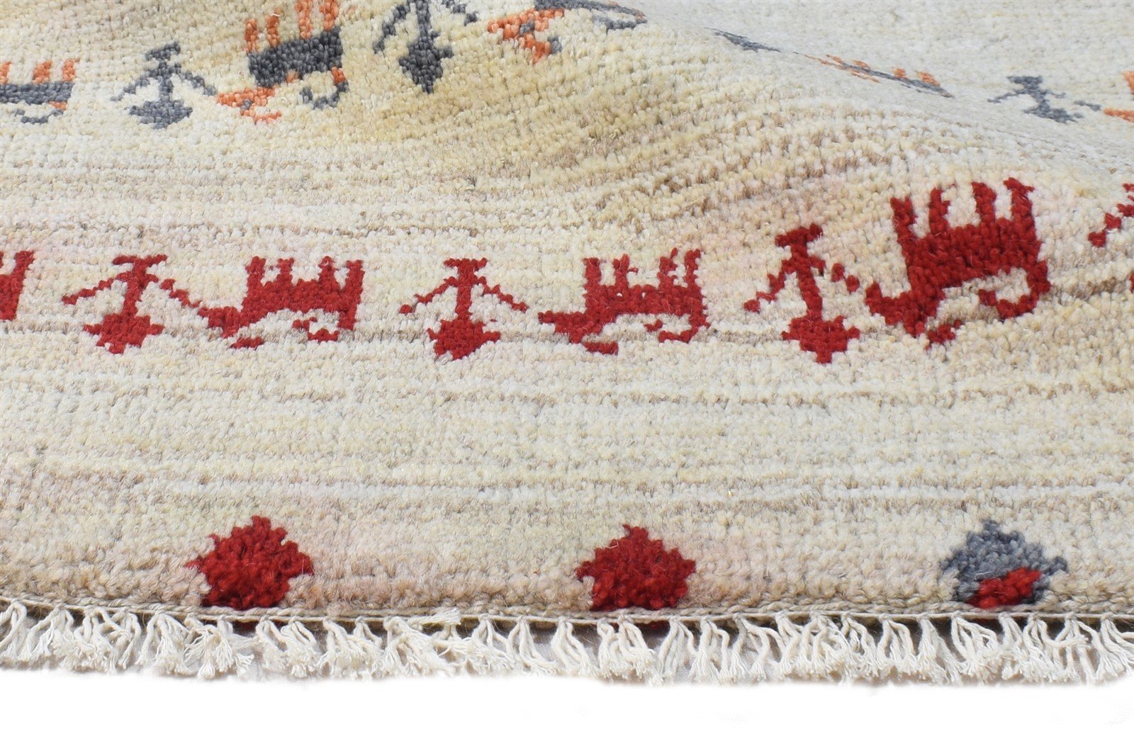 Cream Wool Rug 2' X 3' Southwestern Hand Knotted American Tribal Small Carpet 7865064128661