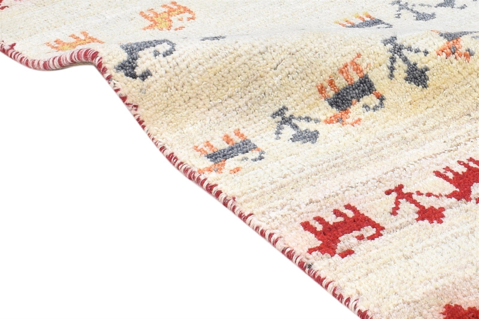 Cream Wool Rug 2' X 3' Southwestern Hand Knotted American Tribal Small Carpet 7865064128661