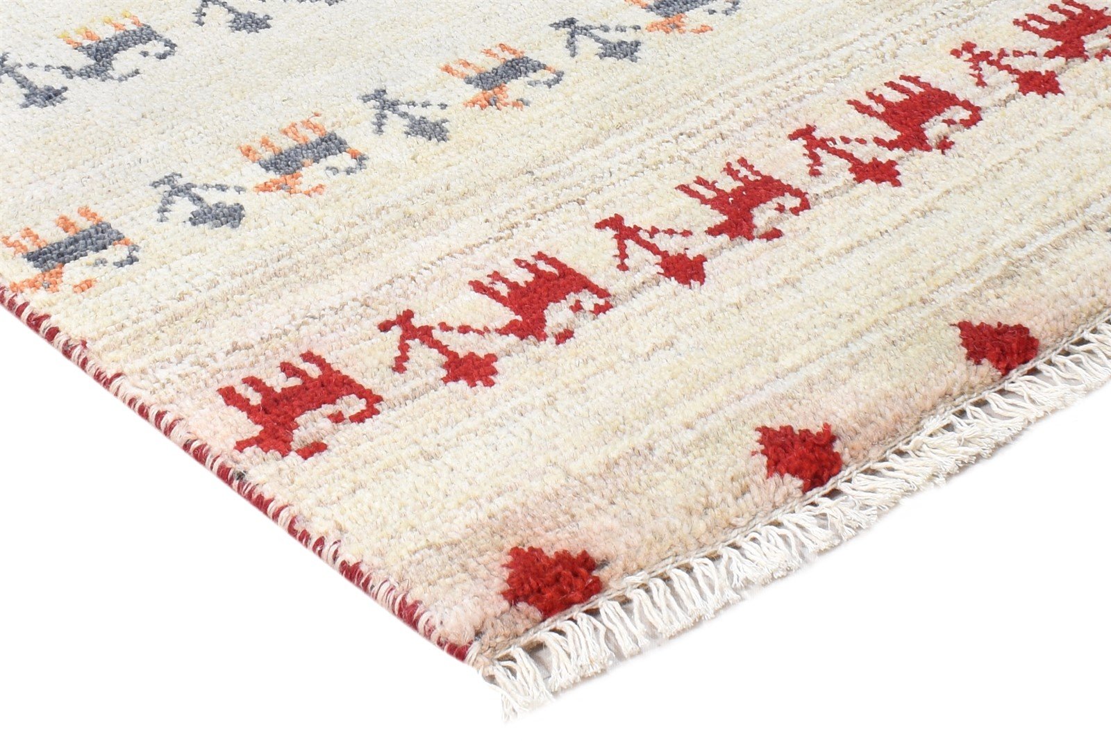 Cream Wool Rug 2' X 3' Southwestern Hand Knotted American Tribal Small Carpet 7865064128661