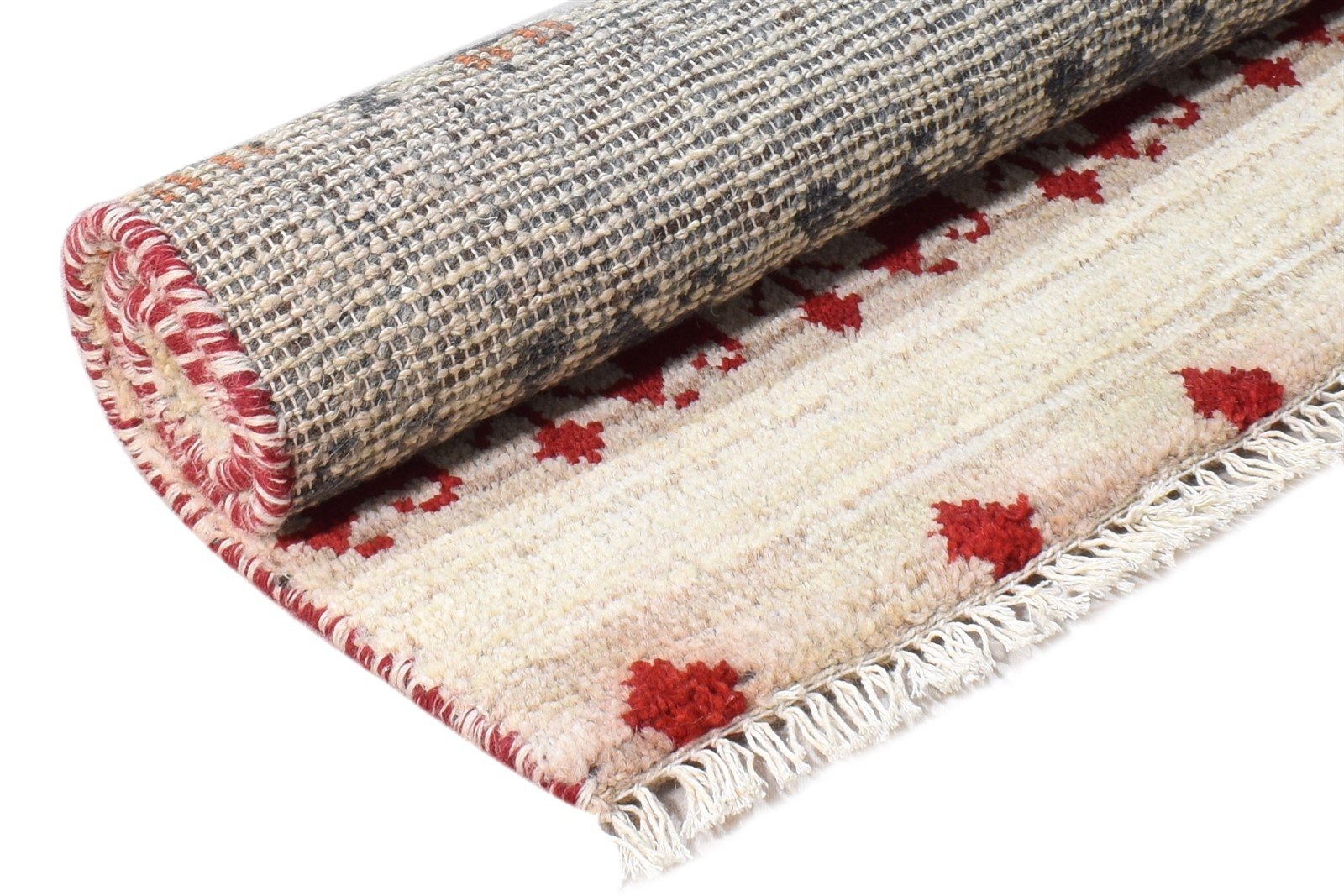 Cream Wool Rug 2' X 3' Southwestern Hand Knotted American Tribal Small Carpet 7865064128661