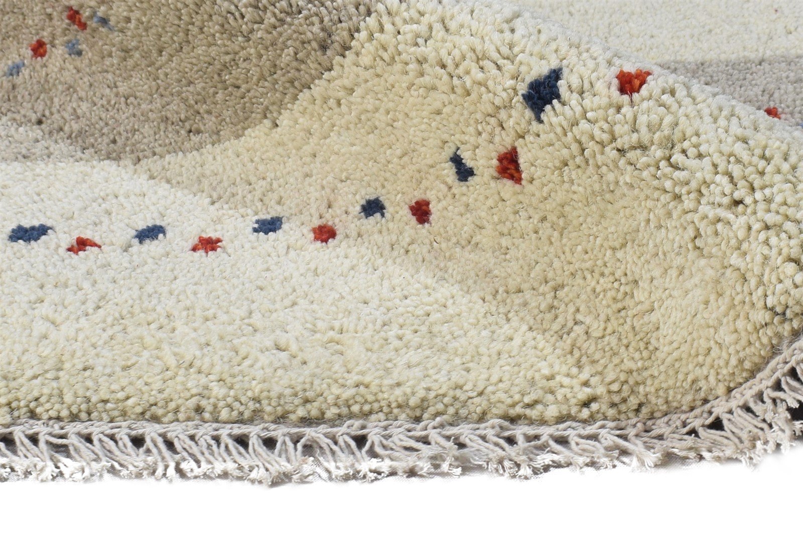 Cream Wool Rug 2' X 3' Tribal Hand Knotted Gabbeh Southwestern Small Carpet 7864510644373