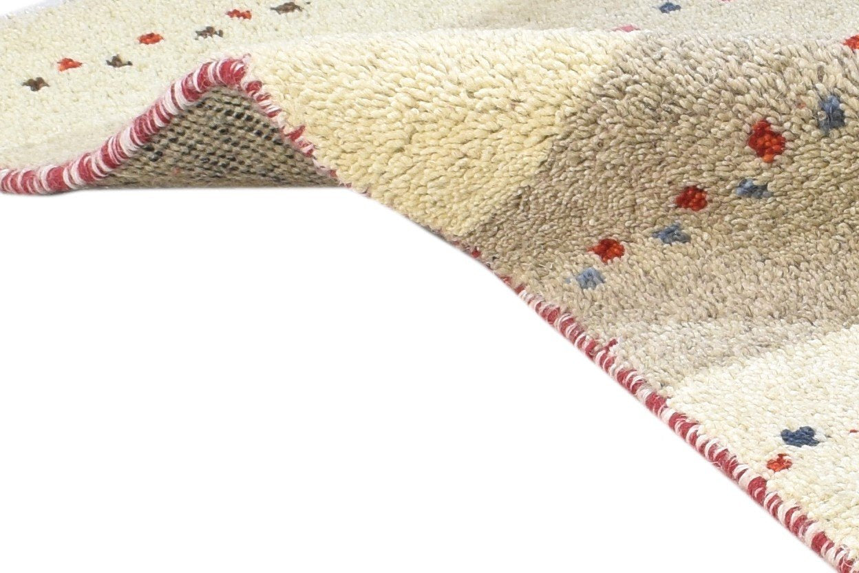 Cream Wool Rug 2' X 3' Tribal Hand Knotted Gabbeh Southwestern Small Carpet 7864510644373