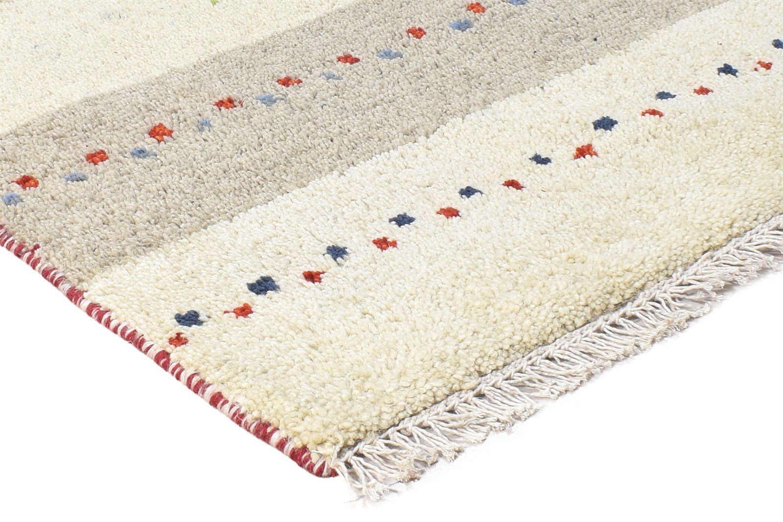Cream Wool Rug 2' X 3' Tribal Hand Knotted Gabbeh Southwestern Small Carpet 7864510644373