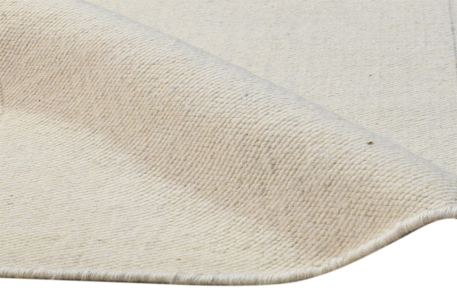 Cream Wool Rug 2' X 4' Modern Dhurrie Scandinavian Solid Small Carpet 7865167806613