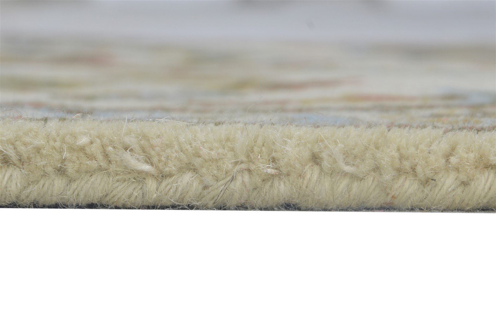 Cream Wool Rug 2' X 8' Persien Hand Tufted Kashan Oriental Small Runner 7864855363733