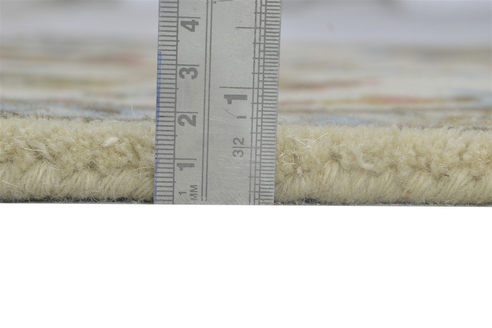 Cream Wool Rug 2' X 8' Persien Hand Tufted Kashan Oriental Small Runner 7864855363733