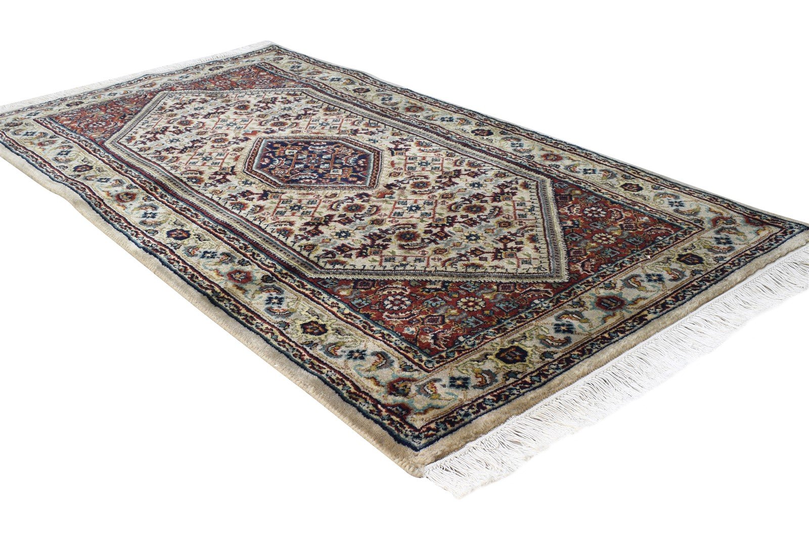 Cream Wool Rug 3' X 5' Persian Hand Knotted Tabriz Medallion Small Carpet 7864679235733