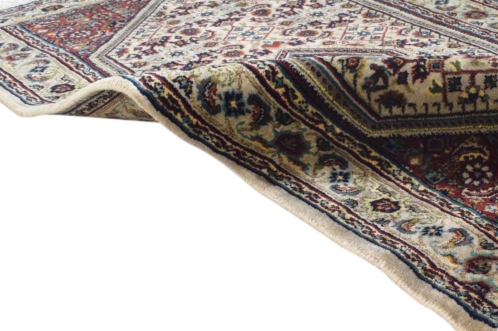Cream Wool Rug 3' X 5' Persian Hand Knotted Tabriz Medallion Small Carpet 7864679235733