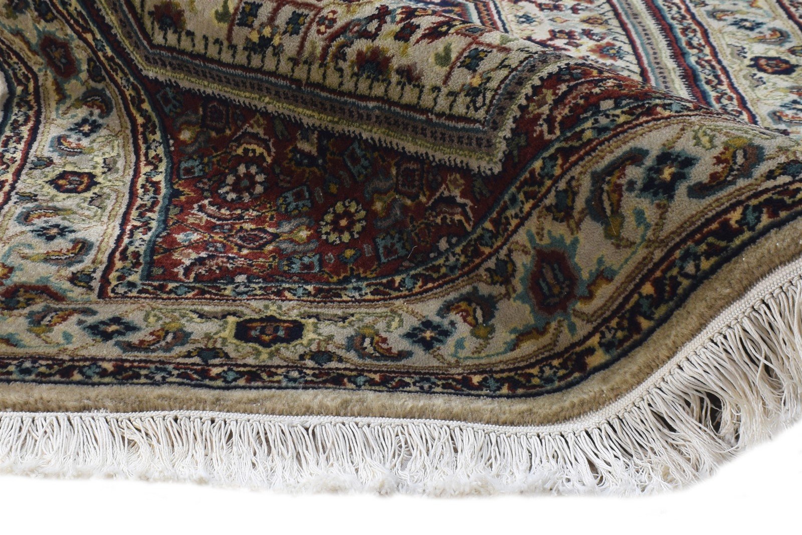 Cream Wool Rug 3' X 5' Persian Hand Knotted Tabriz Medallion Small Carpet 7864679235733