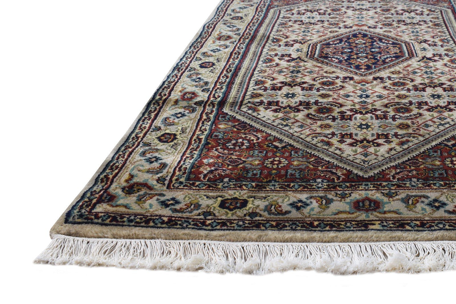 Cream Wool Rug 3' X 5' Persian Hand Knotted Tabriz Medallion Small Carpet 7864679235733