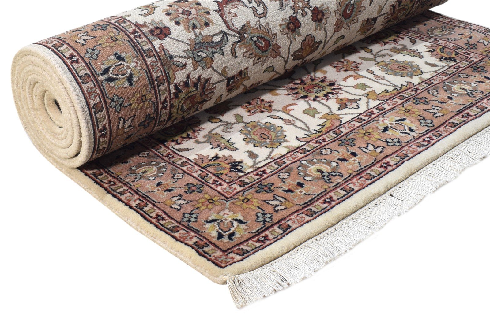 Cream Wool Rug 3' X 8' Persian Hand Knotted Kashan Oriental Small Runner 7864676483221