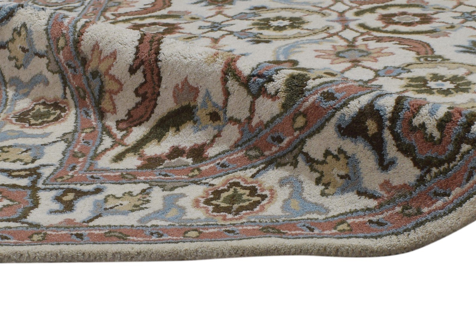 Cream Wool Rug 4' X 6' Persian Hand Tufted Kashan Oriental Room Size Carpet 7864338907285