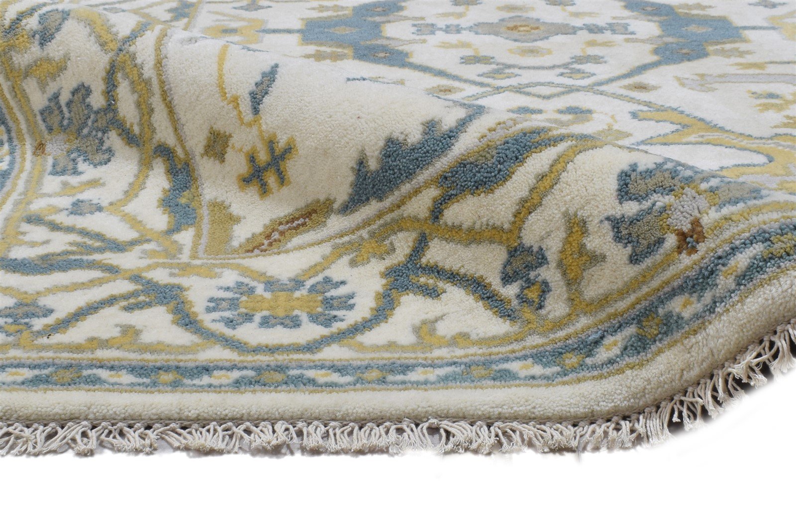 Cream Wool Rug 4' X 6' Persien Hand Knotted Oushak Oriental Room Size Carpet 7864328618133
