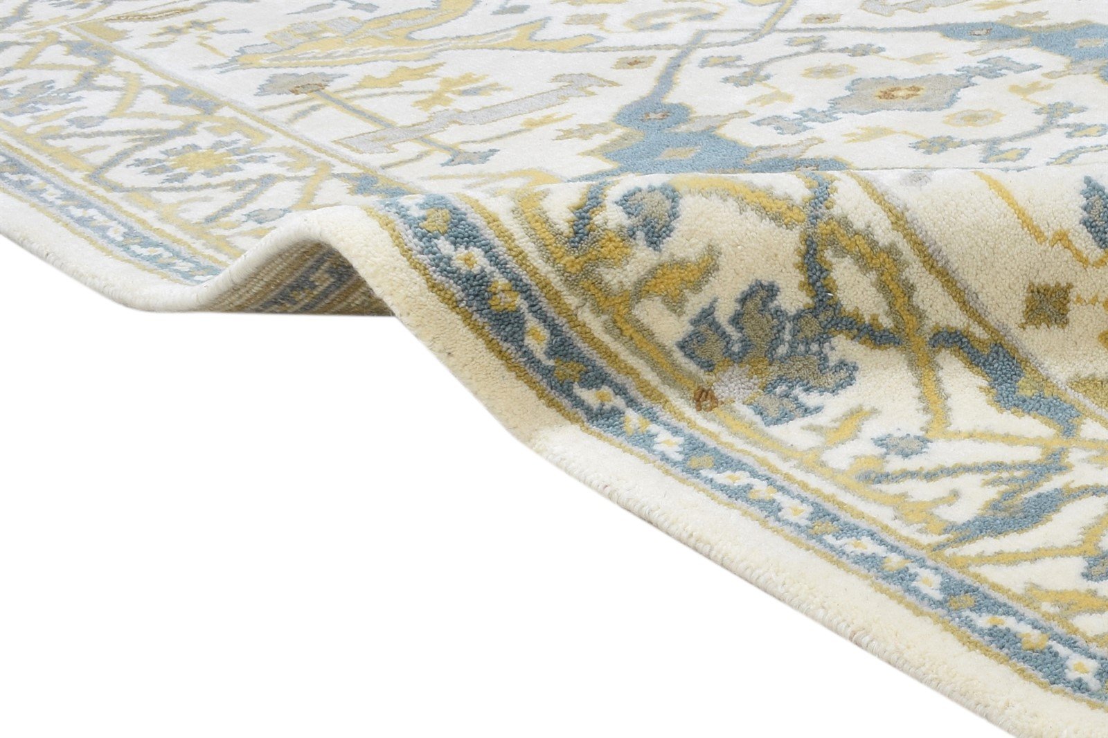 Cream Wool Rug 4' X 6' Persien Hand Knotted Oushak Oriental Room Size Carpet 7864328618133